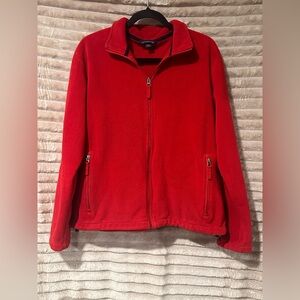 Lands' End Vibrant Red Fleece Jacket